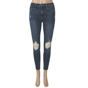 Frame Denim Le High Skinny Walgrove Raw Hem Slit Distressed‎ Jeans Size 27